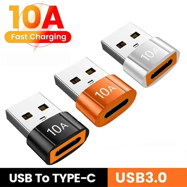 10A OTG USB 3.0 do typu C Adapter USB żeński do USB C męski Adapter szybkiego ładowania OTG USB C do laptopów Xiaomi Samsung Macbook PC