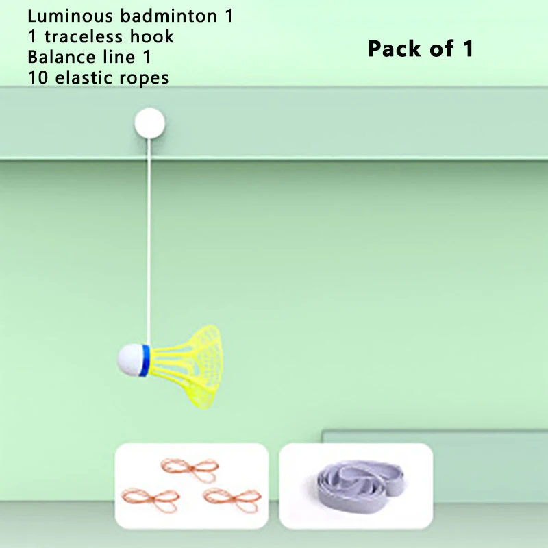 Glowing Badminton Trainer Badminton Practice Profession Stretch Badminton Training Tool Self Study Shuttlecock Rebounds