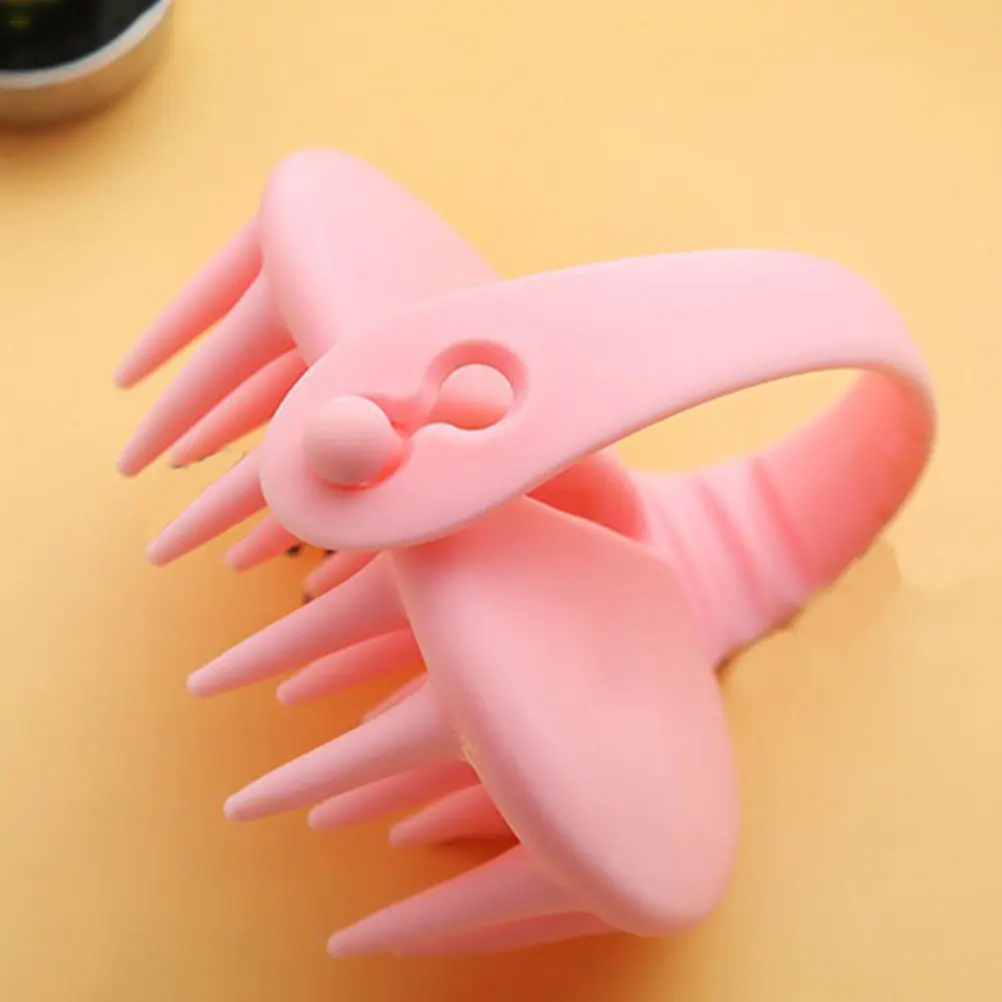 Silicone Shampoo Brush Pink Adjustable Handle Hair Scalp Massager Scalp Massage Tool Hair Growth Dandruff Control Washing Device view 5