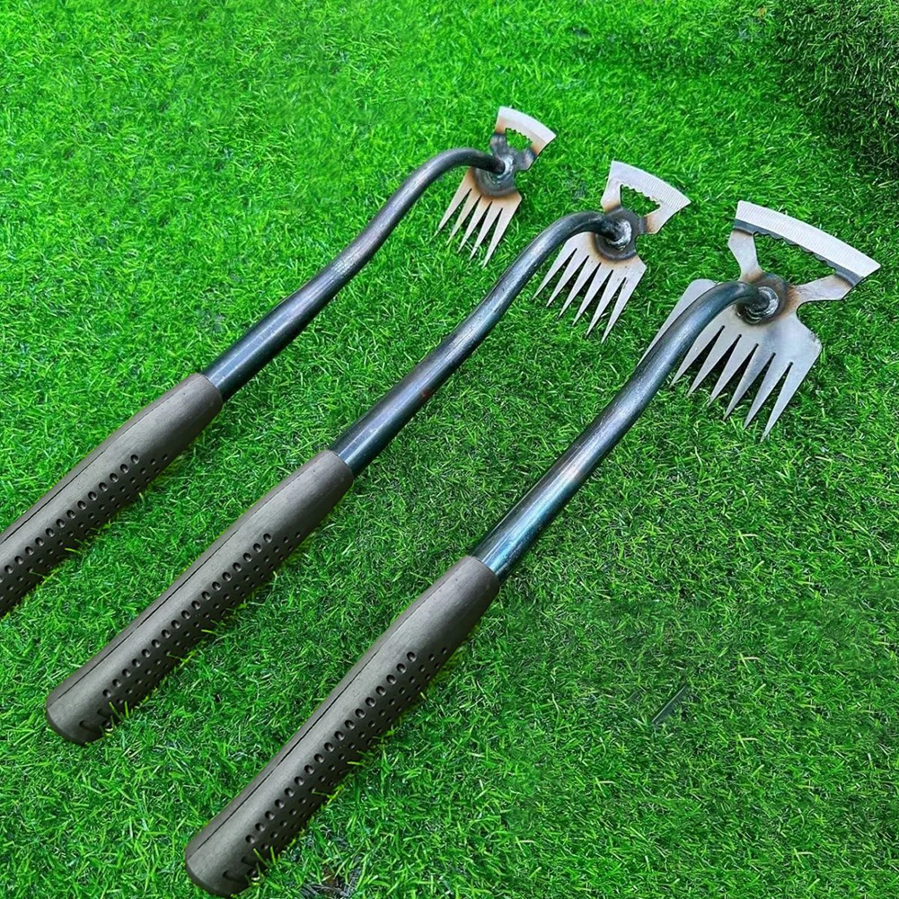 

2 In 1 Weeding Artifact Uprooting Weeding Tool Steel Weed Puller 4 Teeth Dual Purpose Weeder Hand Remover Tool For Garden