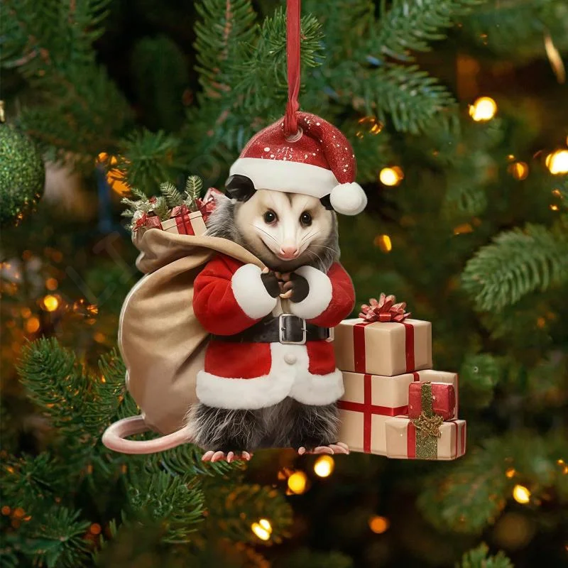 New Fun Car Pendant Hanging Ornament Realistic Animal Upside-Down Opossum Rearview Mirror Hanging Decor Accessories
