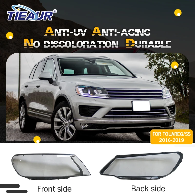 

For VW TOUAREG 2016 2017 2018 2019 Car Headlight Lens Cover Auto Lamp Housing Headlamp Transparent Lampshade Replacement DIY