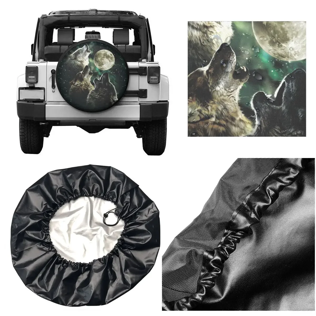 Three Wolf Moon Spare Tire Cover Waterproof Wheel Covers for  Honda 14" 15" 16" 17" Inch