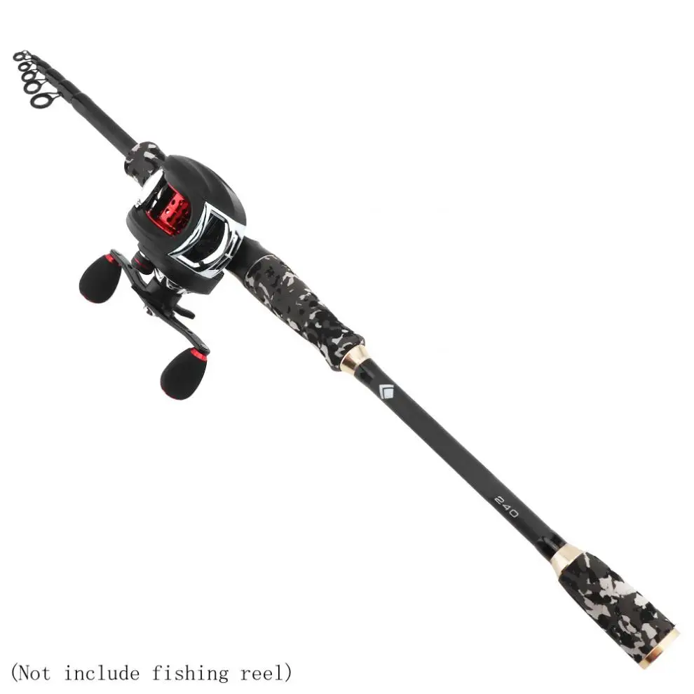 2.7m Gray Camouflage Carbon Fiber Lure Fishing Rod Spinning Casting Rod 7 Section Telescopic Ultra Light Travel Fishing