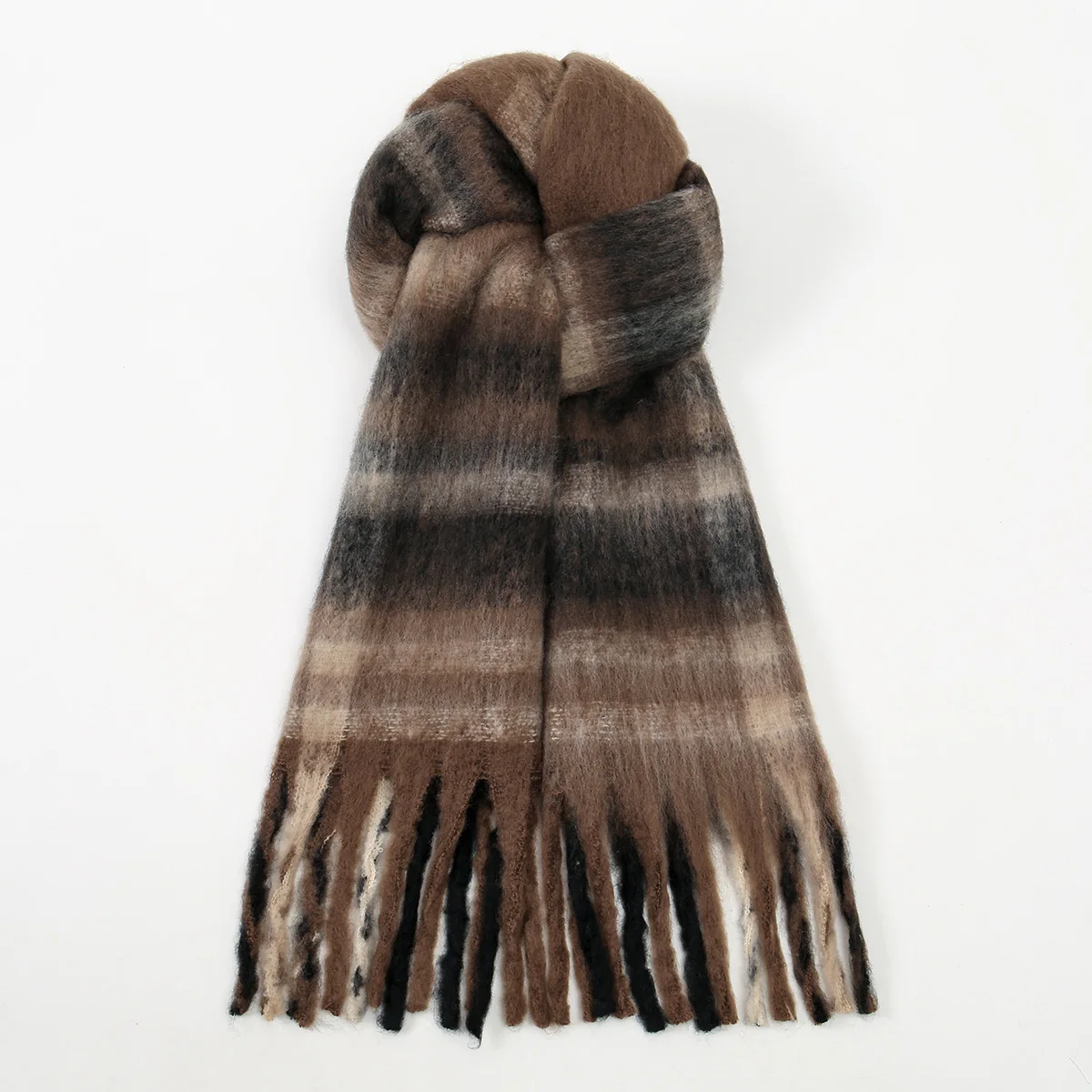 Neuer Leoparden-Kaschmirschal für Damen, Winter, hält warm, modischer kariertes, langer Schal, Damen-Wickel, dicker Pashmina, für den Außenbereich – Detail 6