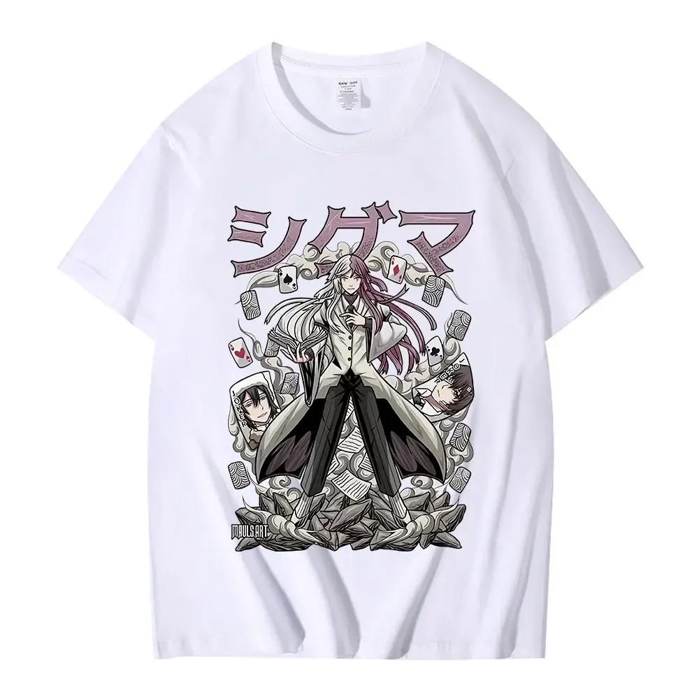 Anime Bungou Stray Dogs T Shirt Sigma Manga Graphic T-shirt Men Women Harajuku Casual Cotton Oversized Short Sleeve T Shirts