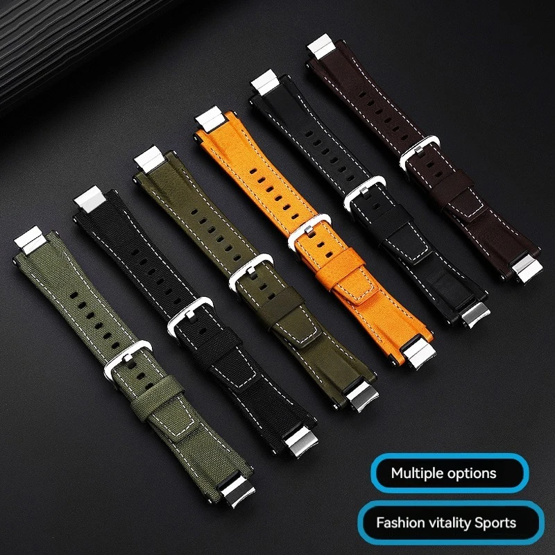 For Casio G-SHOCK MTG-B3000 Italian leather strap MTG B3000 Cowhide watch strap Modified Stainless steel Adapters Connector