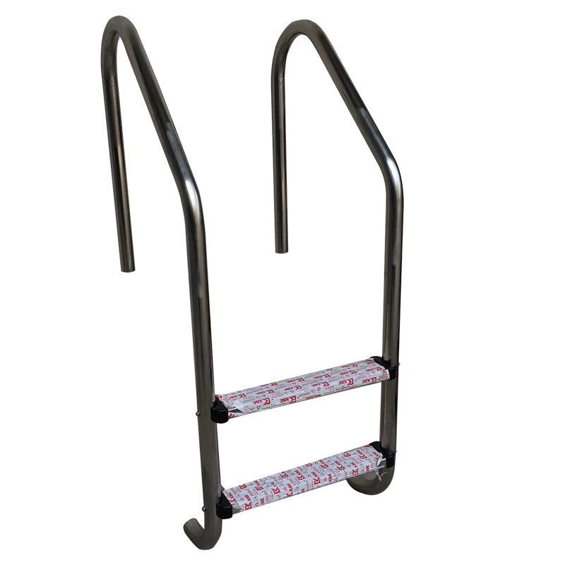 سلم حمام سباحة من الفولاذ المقاوم للصدأ مضاد للانزلاق بخطوتين فوق الأرض #1