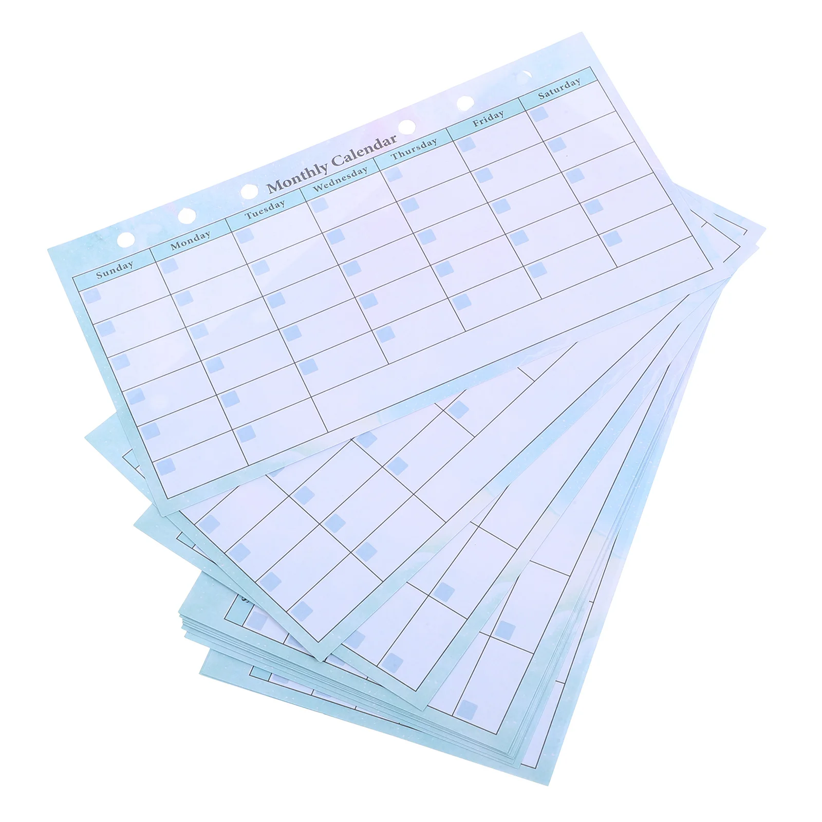 14 ورقة 6 حفرة A6 مخطط شهري إعادة ملء صفحات أوراق فضفاضة غير مؤرخة للعمل الميزانية وجبة مخطط أجندة مكتبية /رزنامة مكتبية شخصية #6