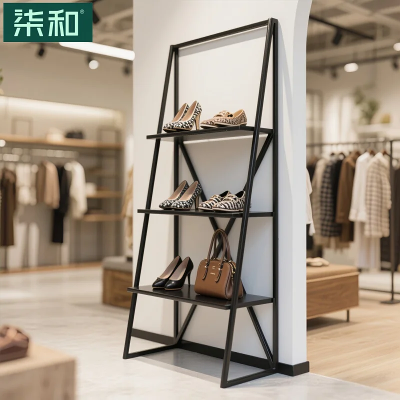 

Clothing store display rack shoe classmate bag display shoe and bag commercial