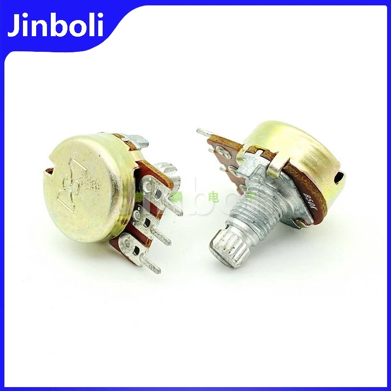 1PCS 16 Type B50K Single Power Amplifier Audio Speaker Treble And Bass Balance Volume Potentiometer 3Pins Flower Shaft 12mm