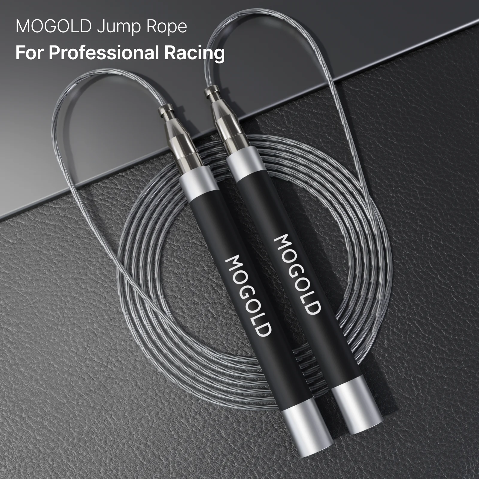 MOGOLD MOJIN Griff Metall glattes Springseil, minimalistisches Übungs-Fitness-Magiewerkzeug