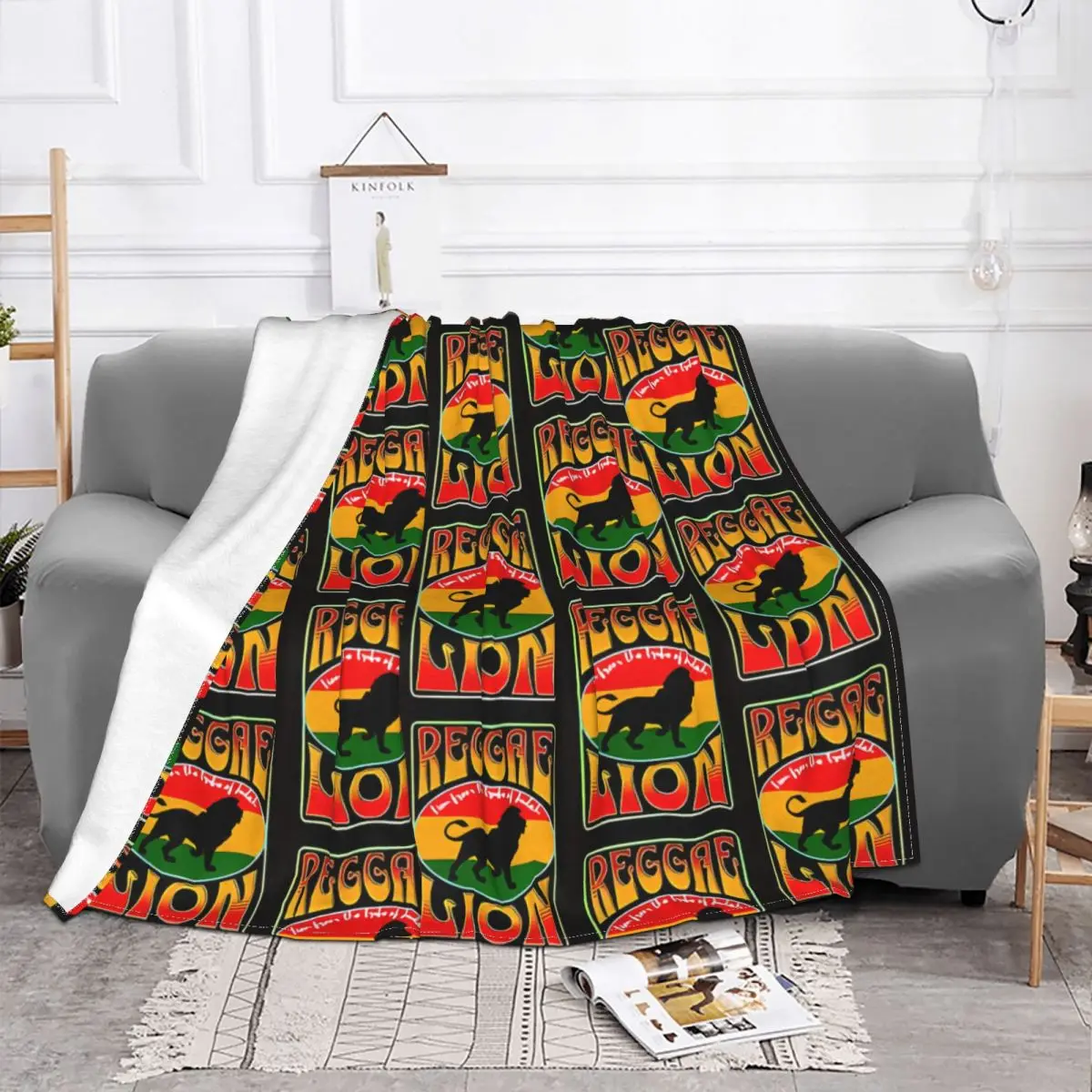 The Tribe Of Judah Blanket Jamaican Rasta Lion Velvet All Season Breathable Ultra-Soft Throw Blankets For bed Rug Piece