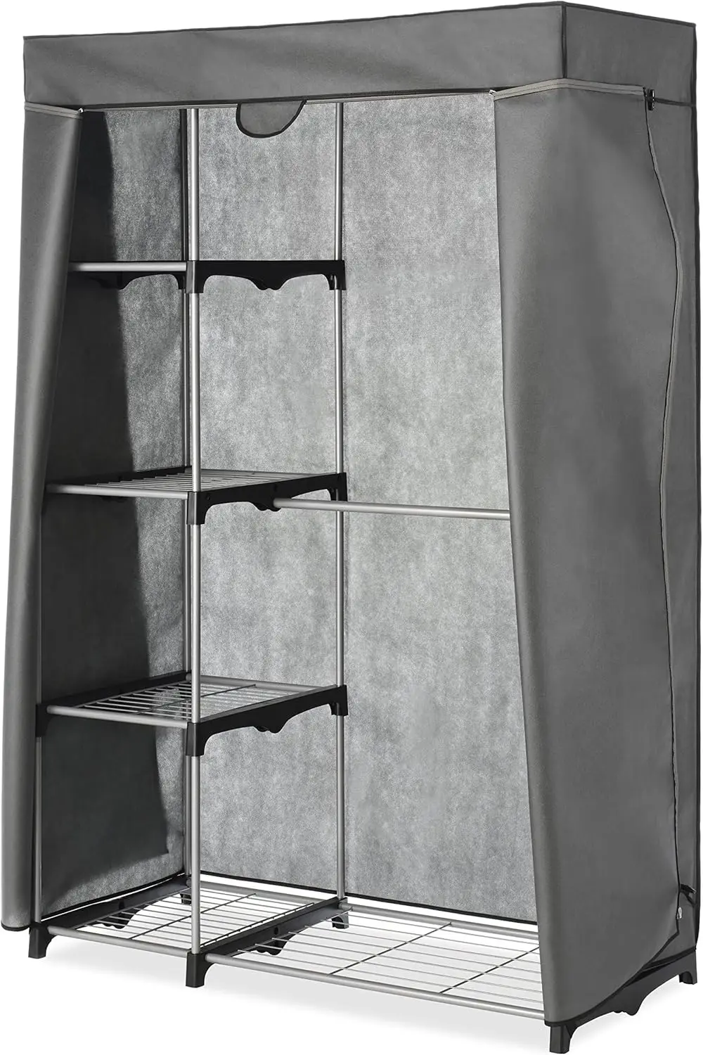 

Heavy Duty Zippered Cover for Double Rod Freestanding Closet - Gray