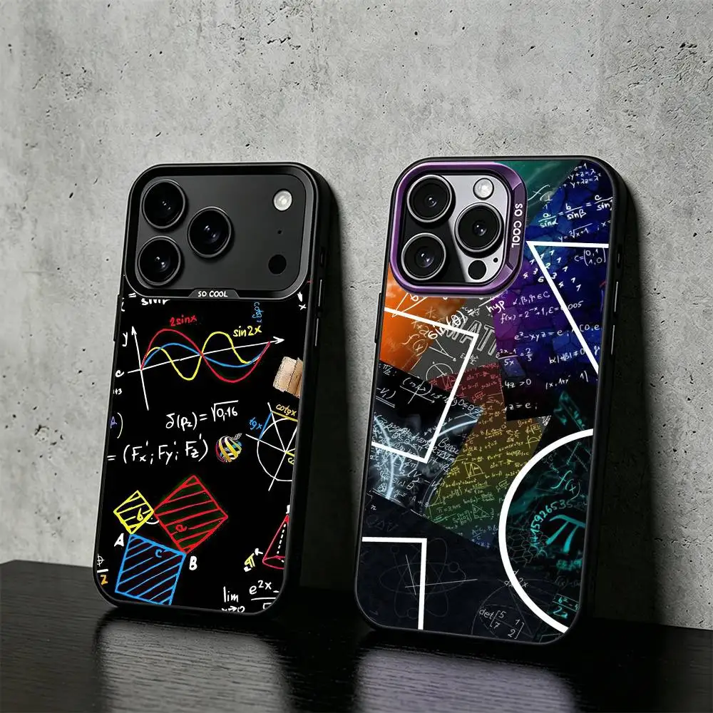 

Physics Chemical Mathematics Phone Case For iPhone 17,16,15,14,13,12,11 Plus,Pro Max,XS,Colored silver phone case