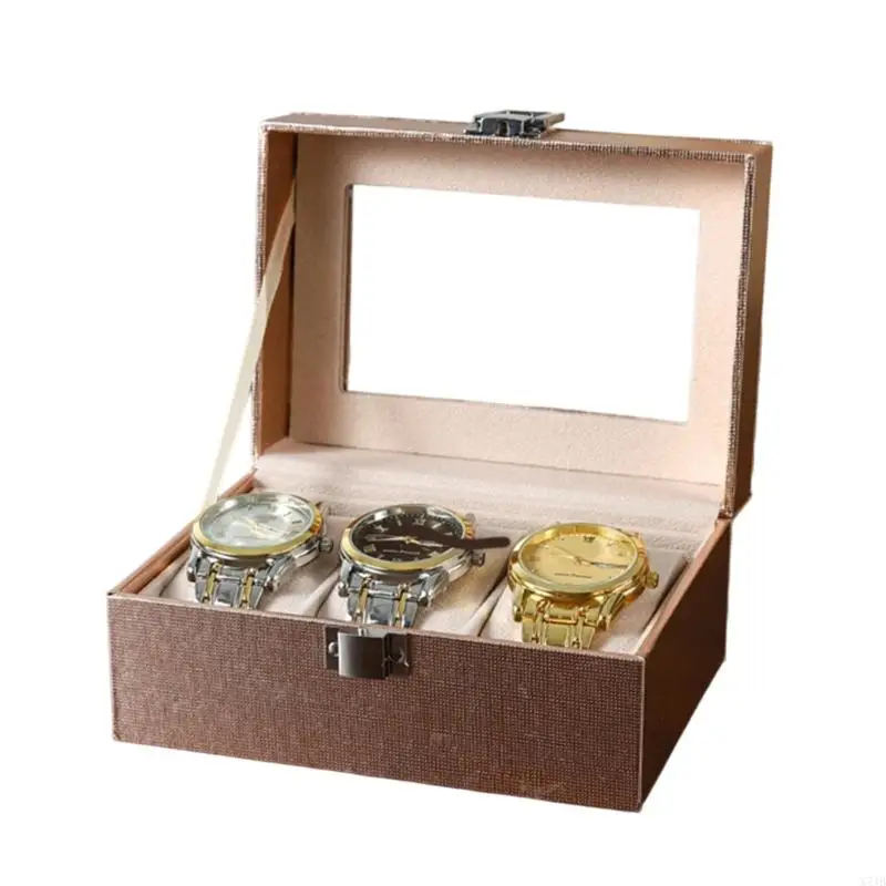 Elegant Stylish Watch Display Box Case Clear Lid Dust Protective Home Use Jewelry Organizers Dustproof Lid Functionality