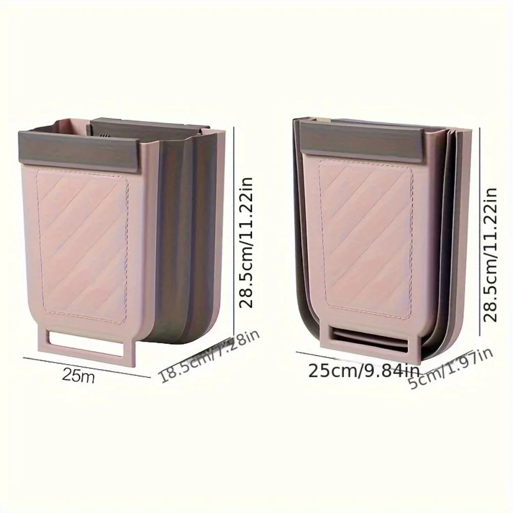 1pc Plus Size Kitchen Trash Can Hanging Household Folding Hanging Cupboard Door Classification Ultra-thin Trash Can