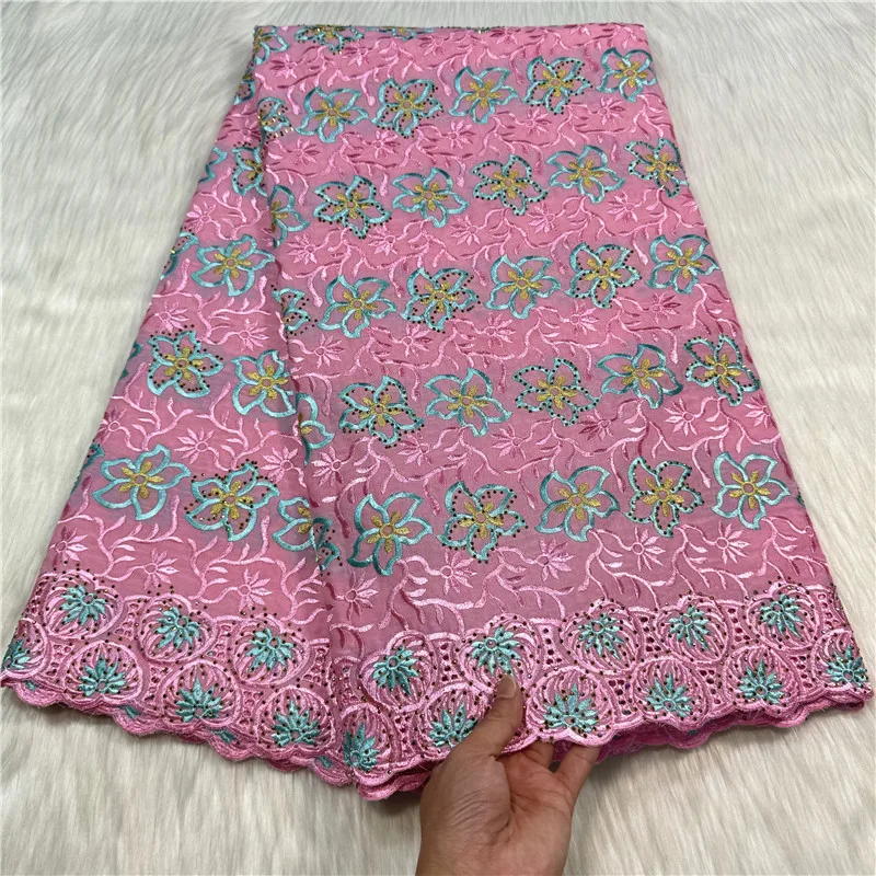 5+2 yard With Scarf Swiss lace fabric Dry lace embroidery African 100% cotton fabrics Swiss voile lace Dubai style 27L592901