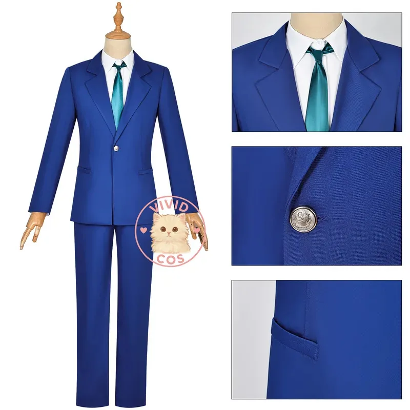 Fantasia de cosplay de detetive Conan Shinichi Kudo Ran Mouri para homens e mulheres, anime, uniforme escolar, x;2,f;5.n;