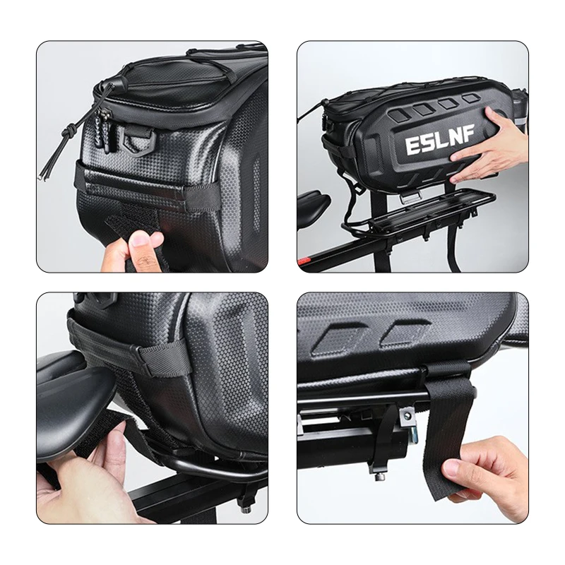 

Bicycle Bag Multifunctional Hard-shell Mountain Bike Waterproof Rear Pannier 17L Large-capacity Road Bike Rack Bag 49 X 16cm
