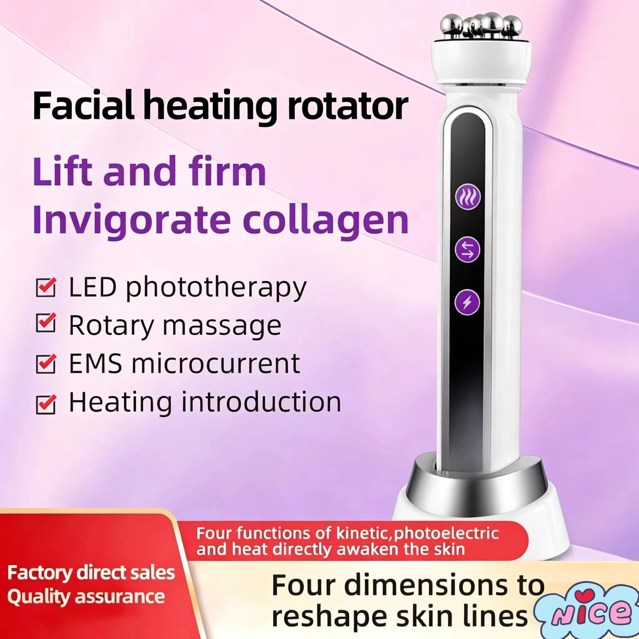 Portable 3D Rotating Facial Beauty Instrument, Beauty Products, for Firming Skin and Slimming, Micro Current Beauty Soap
