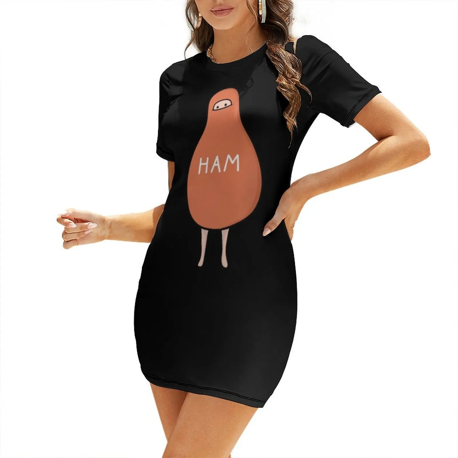 

Ham : To Kill A Mockingbird Original Literally Scout Ham Halloween Costume Short Sleeved Dress Women's summer dress