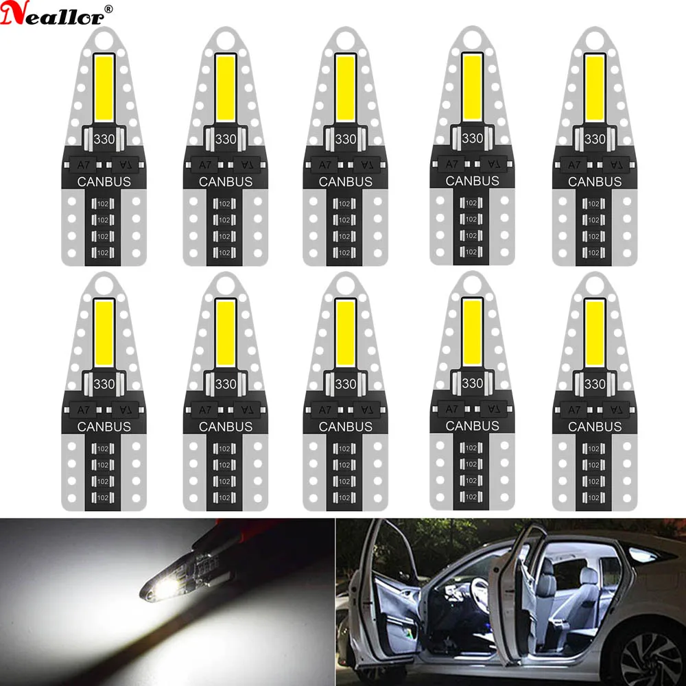 

10x T10 Led W5W Автомобильная светодиодная лампа 12 В интерьерная подсветка для Volkswagen VW Golf Passat Scirocco Polo Bora Touareg usb автомобильная подсветка