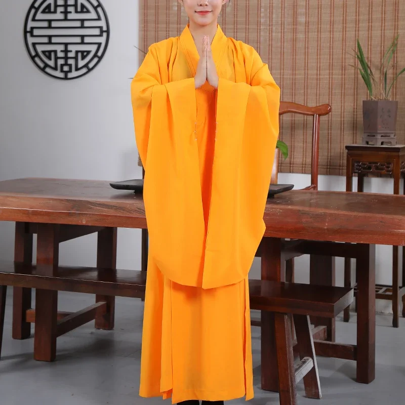رداء الراهب البوذي رداء كتان الرهبان ثوب زي روبا الصين التقليدي Mujer Zen Kung Fu رداء التأمل للجنسين