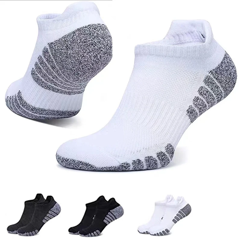 3 Pairs Professional Running Sports Fitness Ankle Socks Men's Towel Socks Outdoor Sports Short Socks Men And Women Socks GIFRS