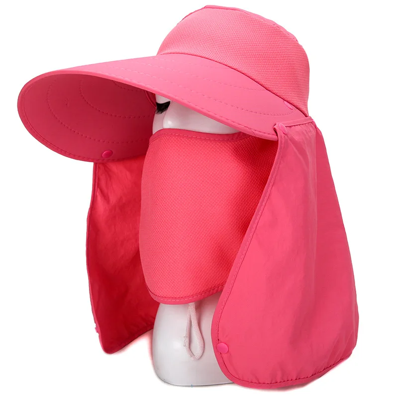 Summer Sun Hat Removable Neck Face Flap Farmer Uv Protection Cap Sunshade Duck Tongue Jungle Hat For Outdoor Fishing