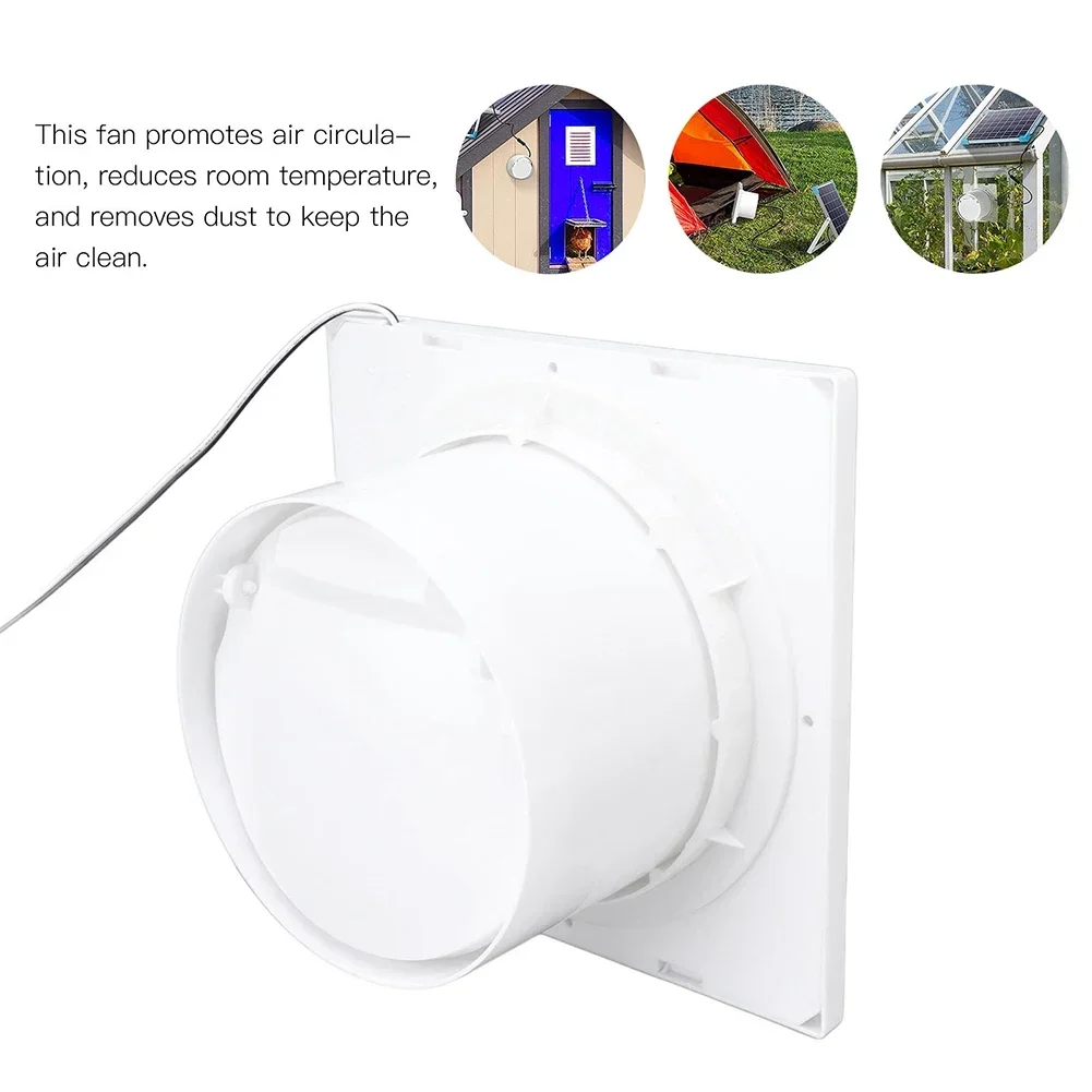 Solar Vent Fan 12V Bathroom Extractor Fan Silent Operation Wall Or Ceiling Mounted Vent Fan For Outdoor 20.5*11cm 1pcs