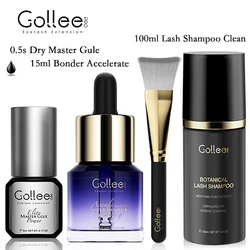 Gollee 0.5s Fast Drying Lash Glue No Irritation Profession Lash Extension Glue 15ml Super Bonder and Primer Clean Lash Supplies