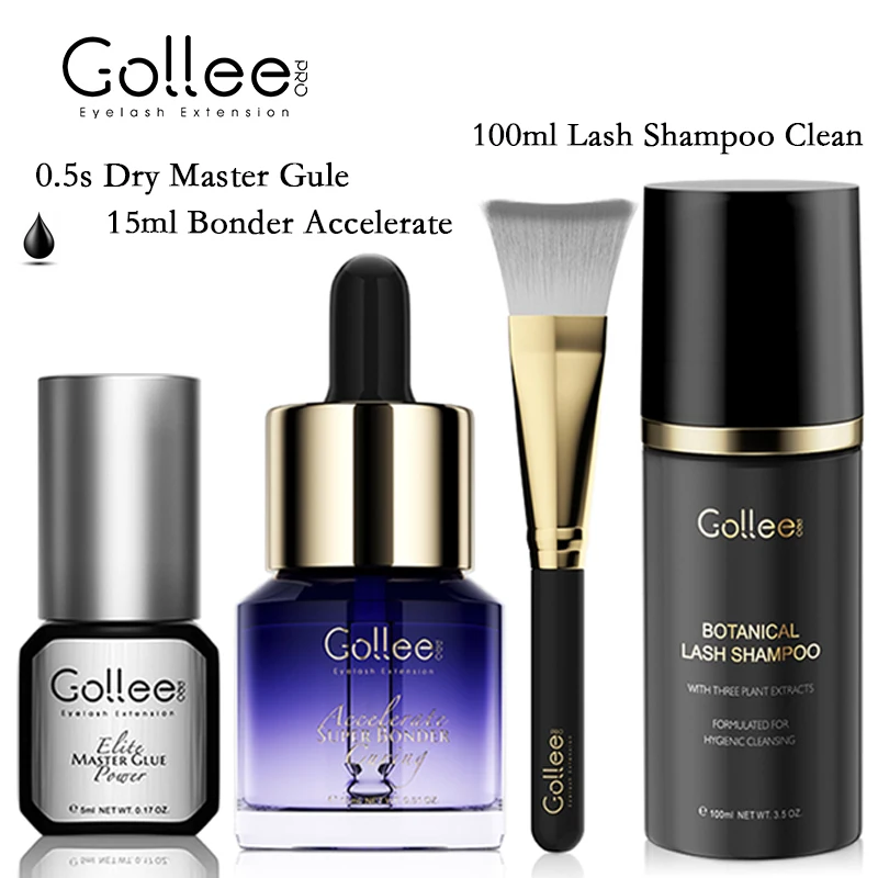 Gollee 0.5s Fast Dry Latex-free Lash Glue No Irritation Bonder Lash Extension Glue 15ml Bonder and Primer Clean Lash Supplies