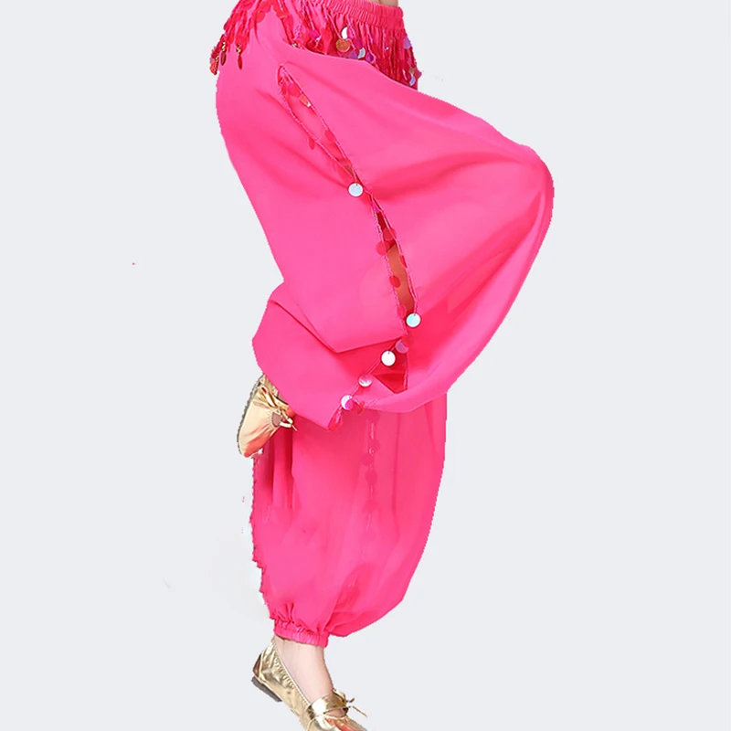 Pantalones bombachos de danza del vientre para mujer, traje Tribal de danza del vientre Oriental, bombachos brillantes de la India