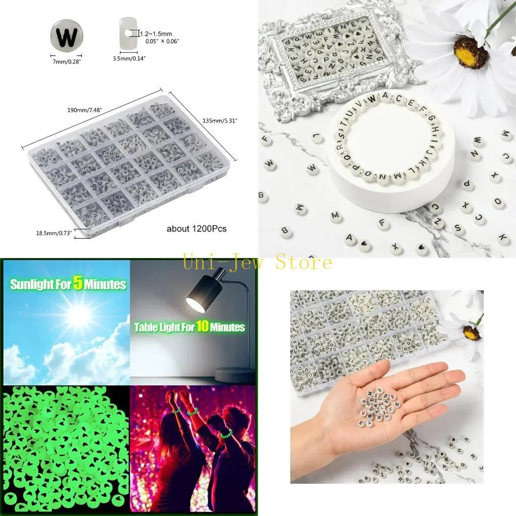 

40GB 1500pcs Acrylic Letter Beads White Round Letters for Bracelets 3.5x7mm