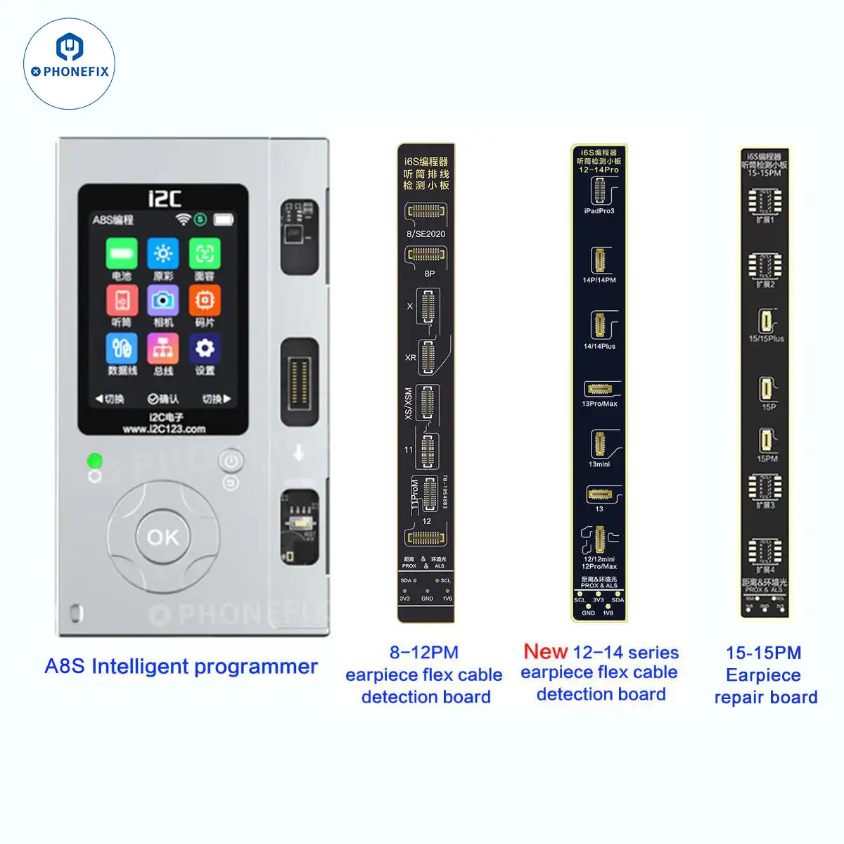 I2C I6S A8S Earpiece Repair Cable Earpiece Light Sensor Proximity Flex for IPhone X-15PROMAX Fixed True Tone Face ID Issues