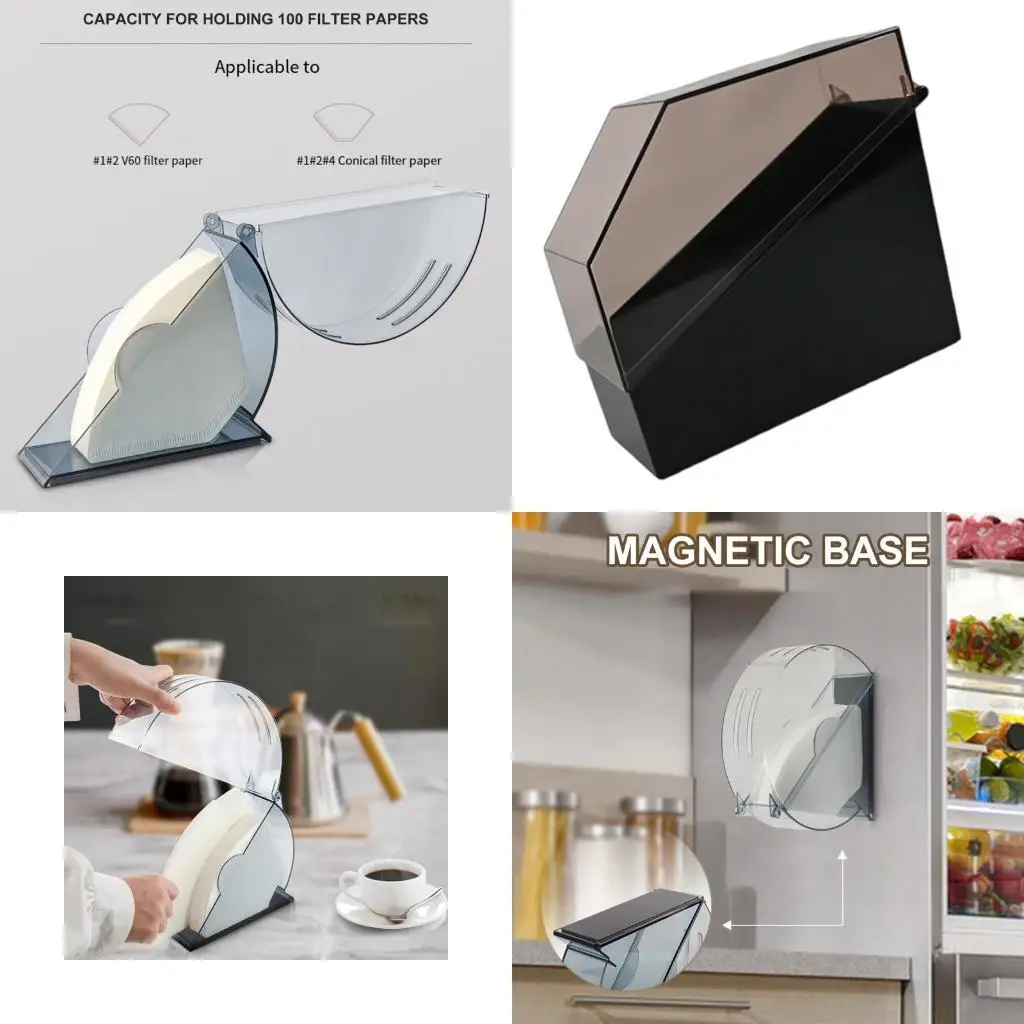 

D0AB Набор из 2 коробок для хранения фильтровальной бумаги для кофе, органайзер для разливания заваривания