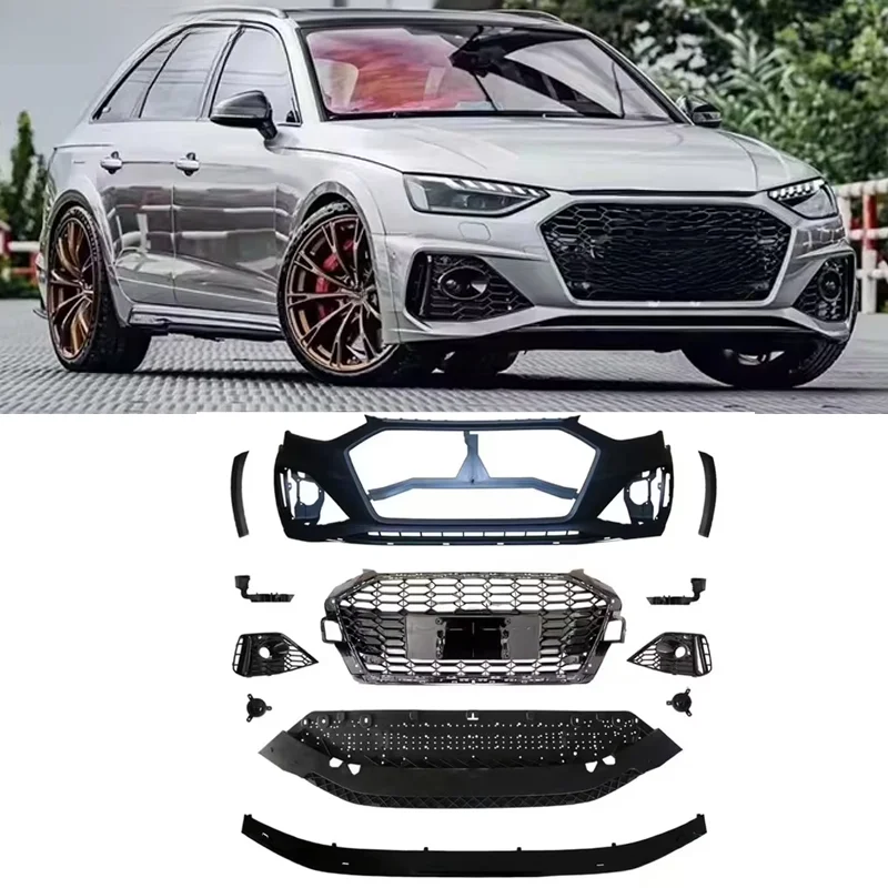 Car Allroad A4 S4 B9.5 Front Bumpers Body Kit RS4 Style Front Bumper Assembly A4 S4 Allroad 2020-2024 B9.5 RS4 Style