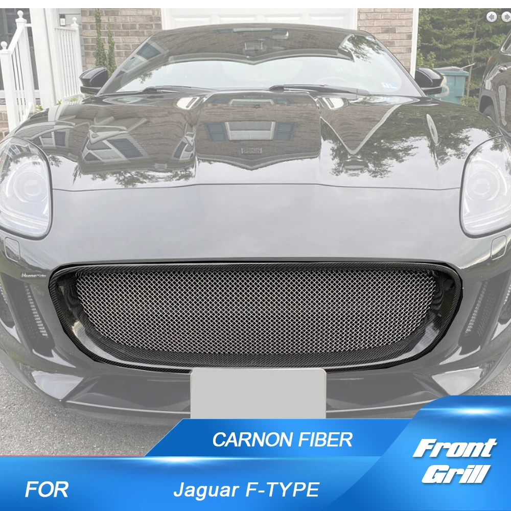 

Carbon Fiber Car Racing Grille Cover Replacement Car Body Kit For Jaguar F-TYPE 2 Door 2013-2016 Front Grill Cover
