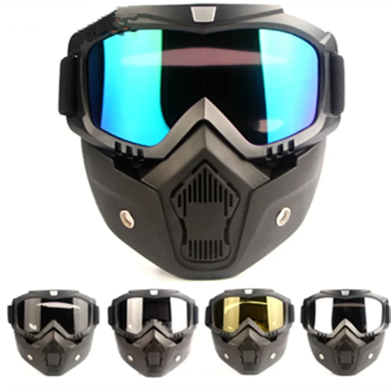 Dustproof Motocross Glasses Dirt Bike Motorbike Off-road Adjustable Motorcycle Masks Breathable Face Protective Welding Goggles