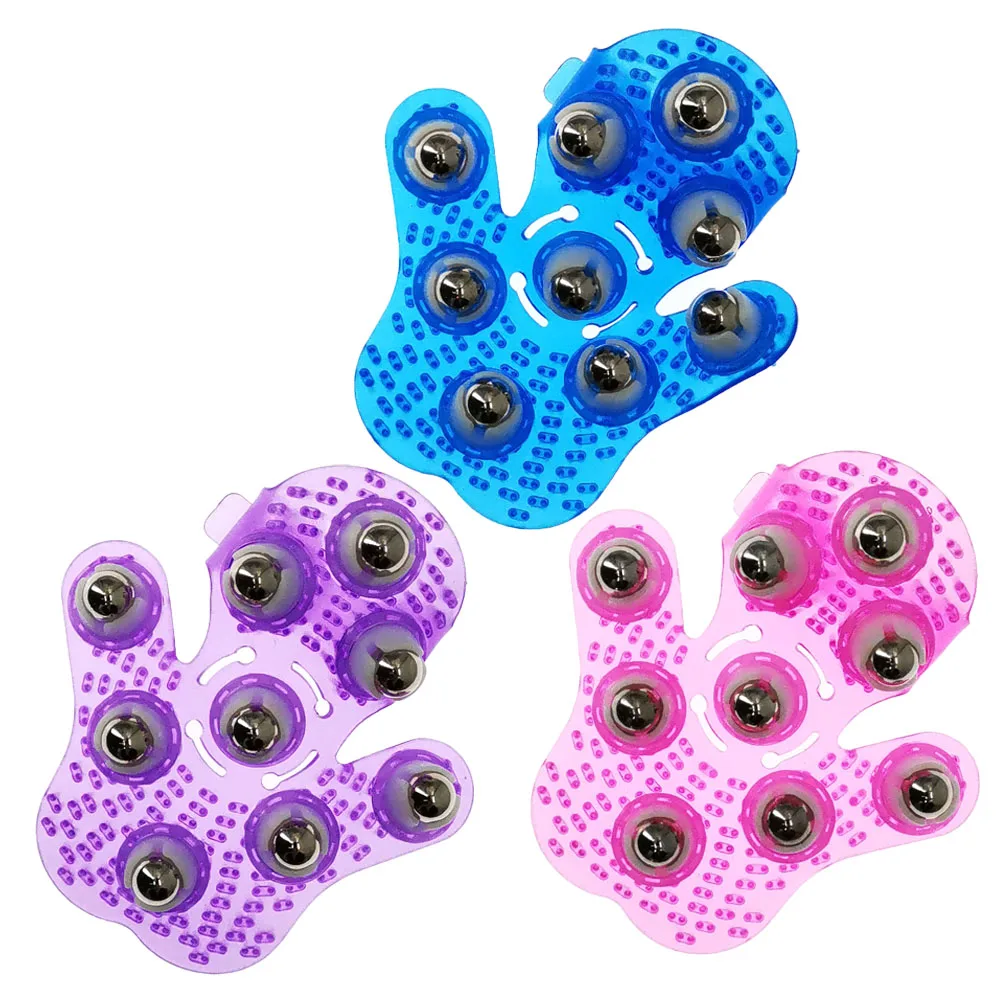 Rolling Ball Body Massage Gloves Acupoint Meridian Unblocking Muscle Pain Relief Relaxation Hand Neck Back Shoulders Health