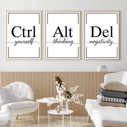 Simple Black White Motivational Phrases Canvas Art Poster Modern Inspiring Office Wall Decorative Picture Interesting Home Decor
