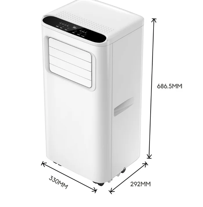 9000BTU Portable Air Conditioner Mini Mobile AC Unit Cooling Heating Adjustable Temperature Home Office Room Cooler Heater
