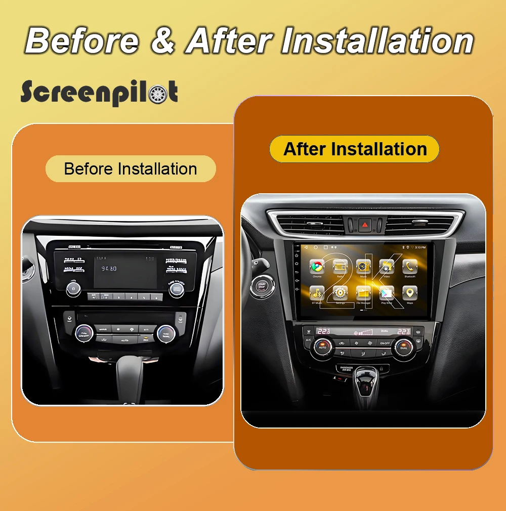 Android 16 Car Radio For Nissan Qashqai J11 X-Trail T32 Rogue 2014 – 2018 2K QLED Multimedia Video Player Navigation GPS NO 2DIN
