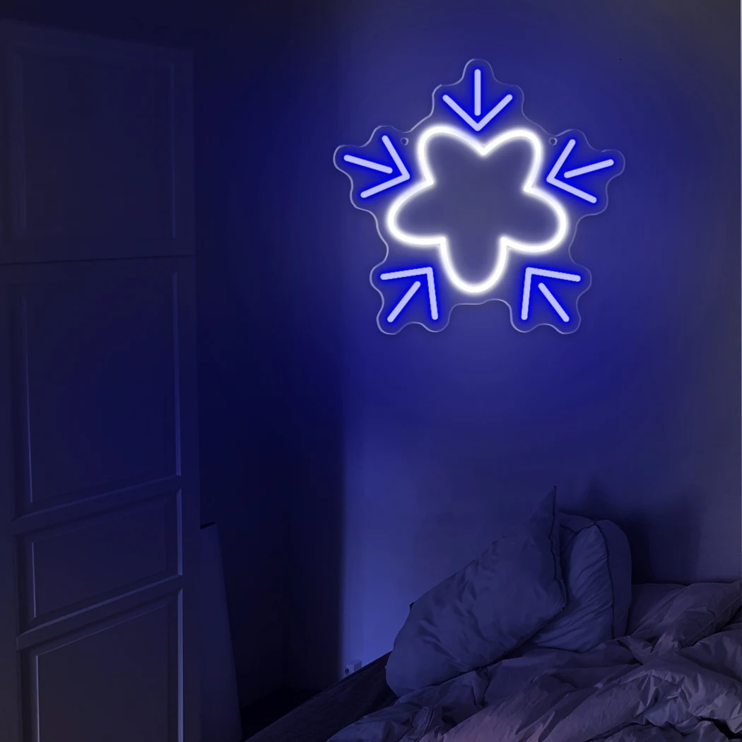 Snowflake LED Neon Light USB Powered Vibrant Colors for Holiday Decor Party Ambiance Perfect for Bedroom New Year Celebrations