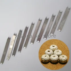 2pcs Oval Shape Beads Cutters White Steel Apple Round Beads Turning Tool Double Head Hand String Wooden Beads Knife