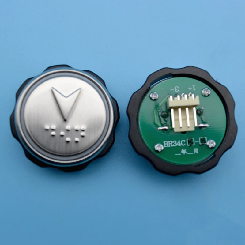 BR34C Elevator Round Push Button With Braille Elevator Spare Parts