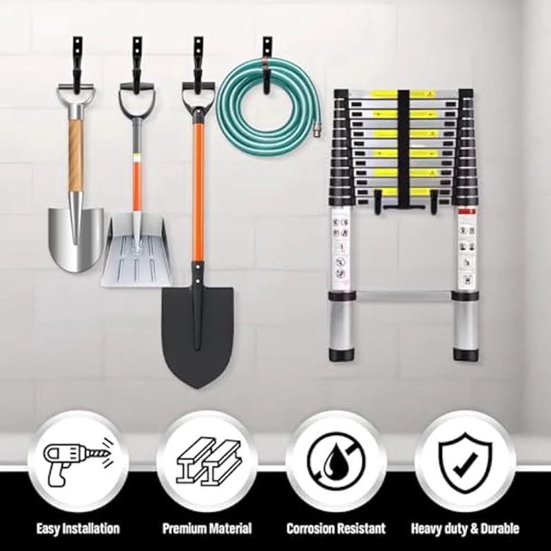 

Сверхмощный гаражный крючок, 6 шт., сверхмощные крючки для хранения в гараже, велосипедные крючки для стены гаража, вместимость