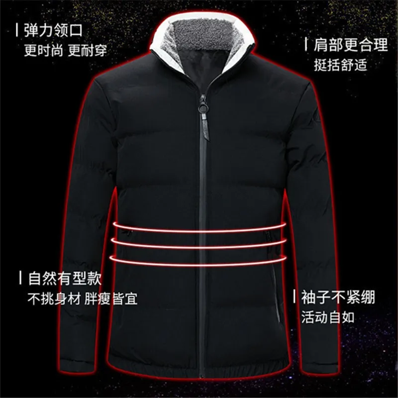 2024 Winter Down Cotton Men's Jacket Golf Clothing Stand Collar Thick Warm Golf Coats Fashion Casual Sport Men Golf Wear 골프웨어