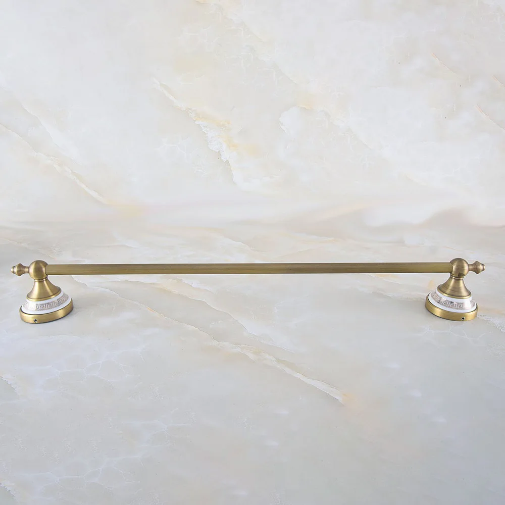 

Vintage Retro Antique Brass Wall Mounted Bathroom Hardware Single Towel Rail Bar Holder Dba573